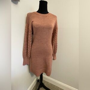 Elegant Pink Knit Dress